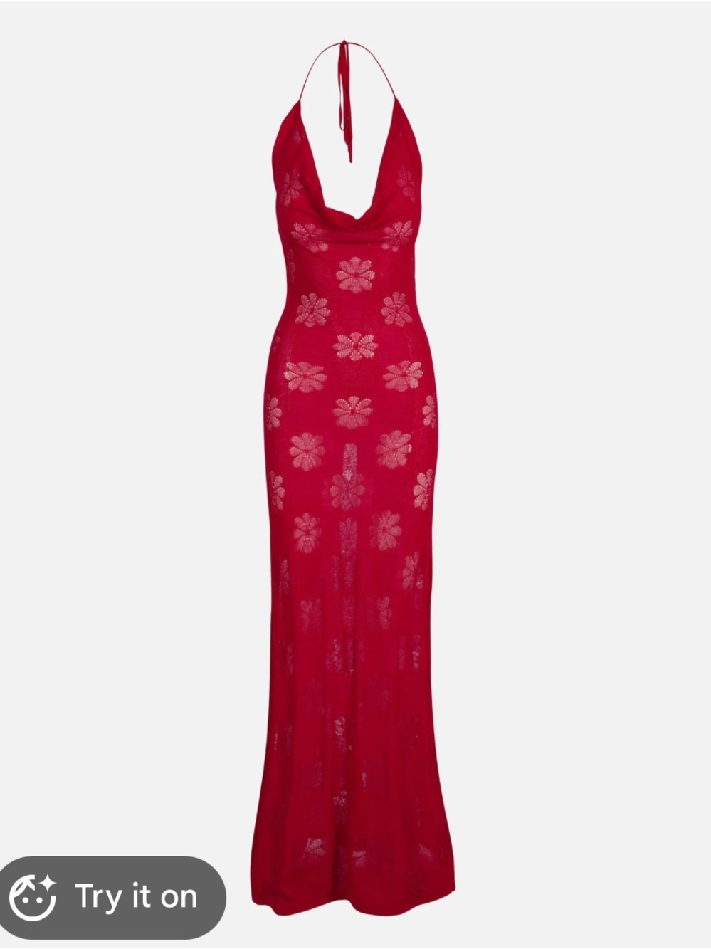 Asta Resort Klara Red Halter Maxi Dress